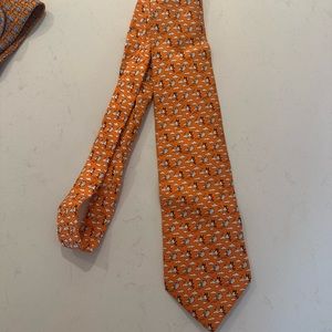 Hermes orange tie